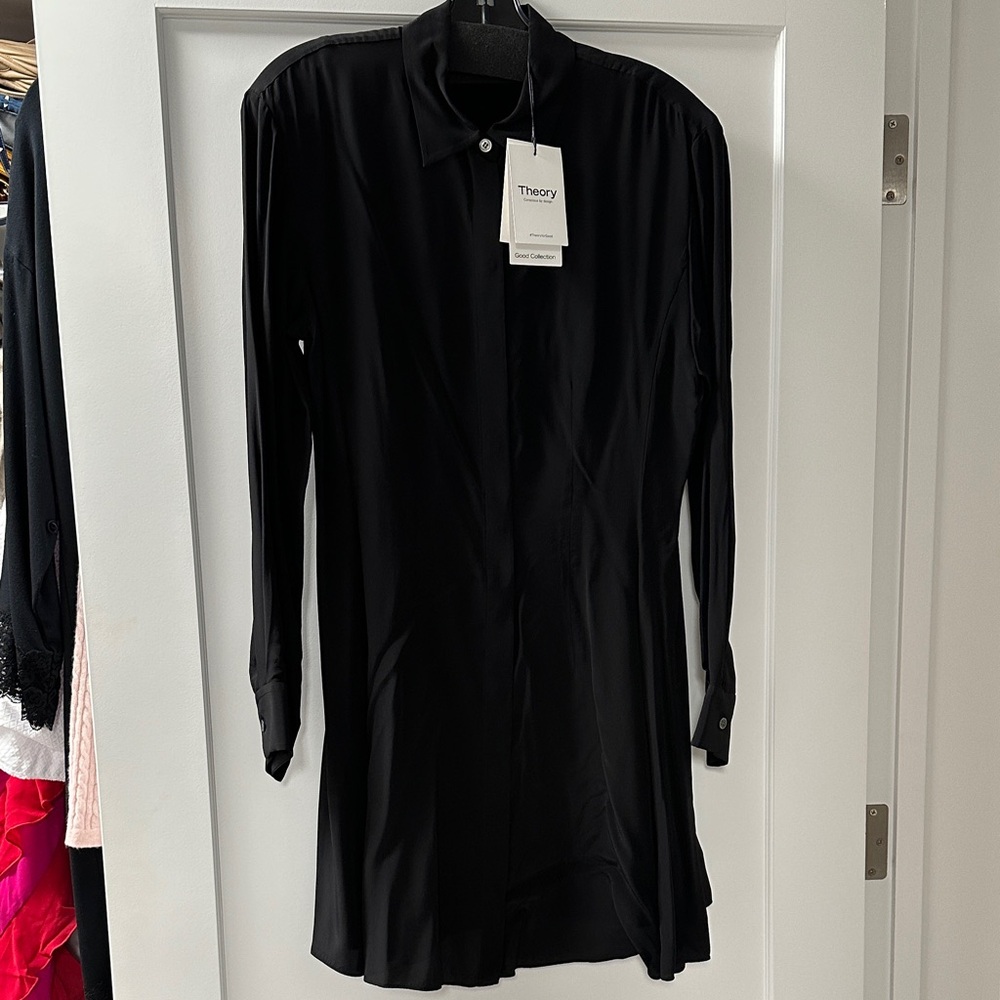 Theory Women's Elegant Black Long Sleeve Dress